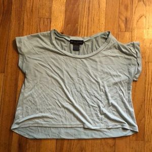light green cropped T shirt
